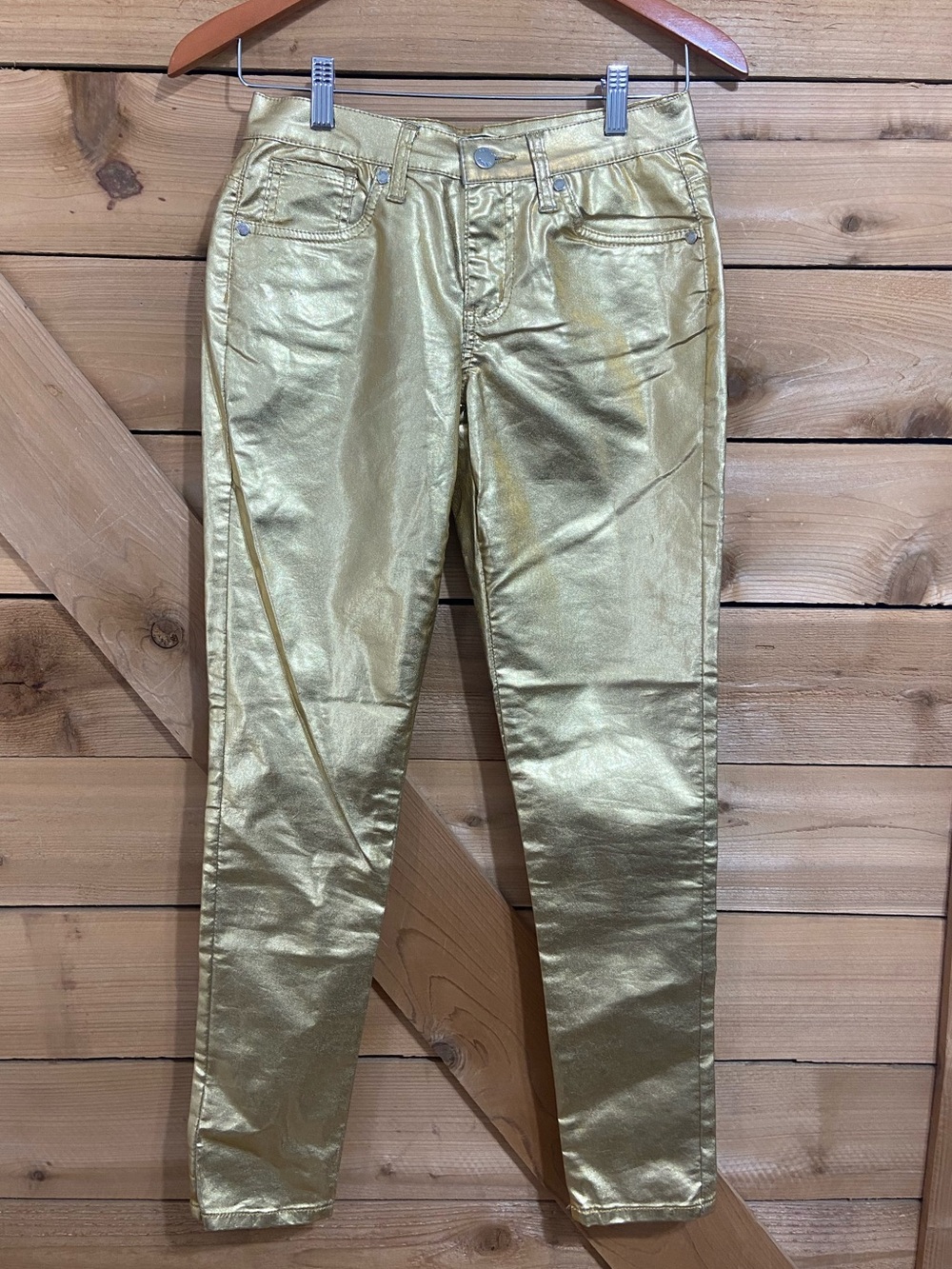 Venus Gold Metallic Coated Women’s Jeans - Sleek Shimmer Fit